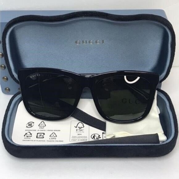 ? - New Authentic Gucci GG0057SK 002 56 GG0057SK Unisex Sunglasses main image 4